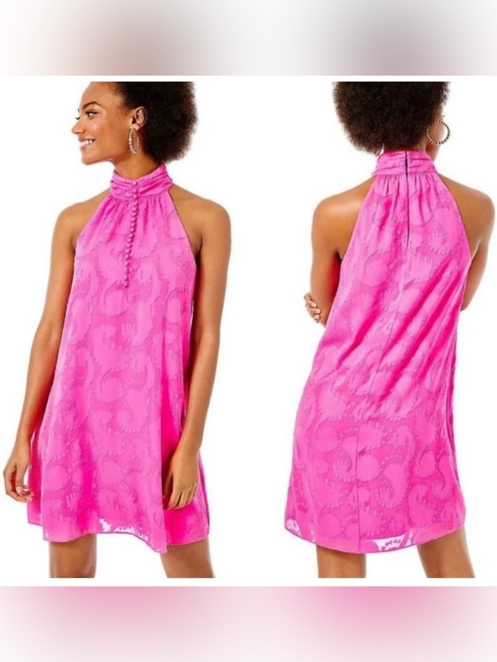 Lilly Pulitzer Hot Pink Halter Shift Dress